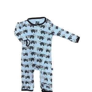 Kickee Pants All-Over Raccoon Print Coveralls Size 3-6 Months